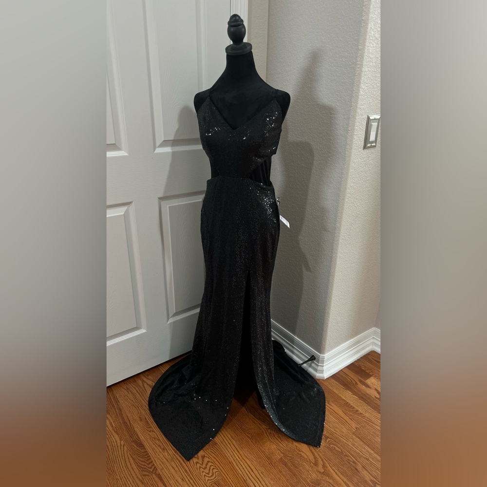 Emerald Sundae Junios' Glitter-A Line Gown size 7